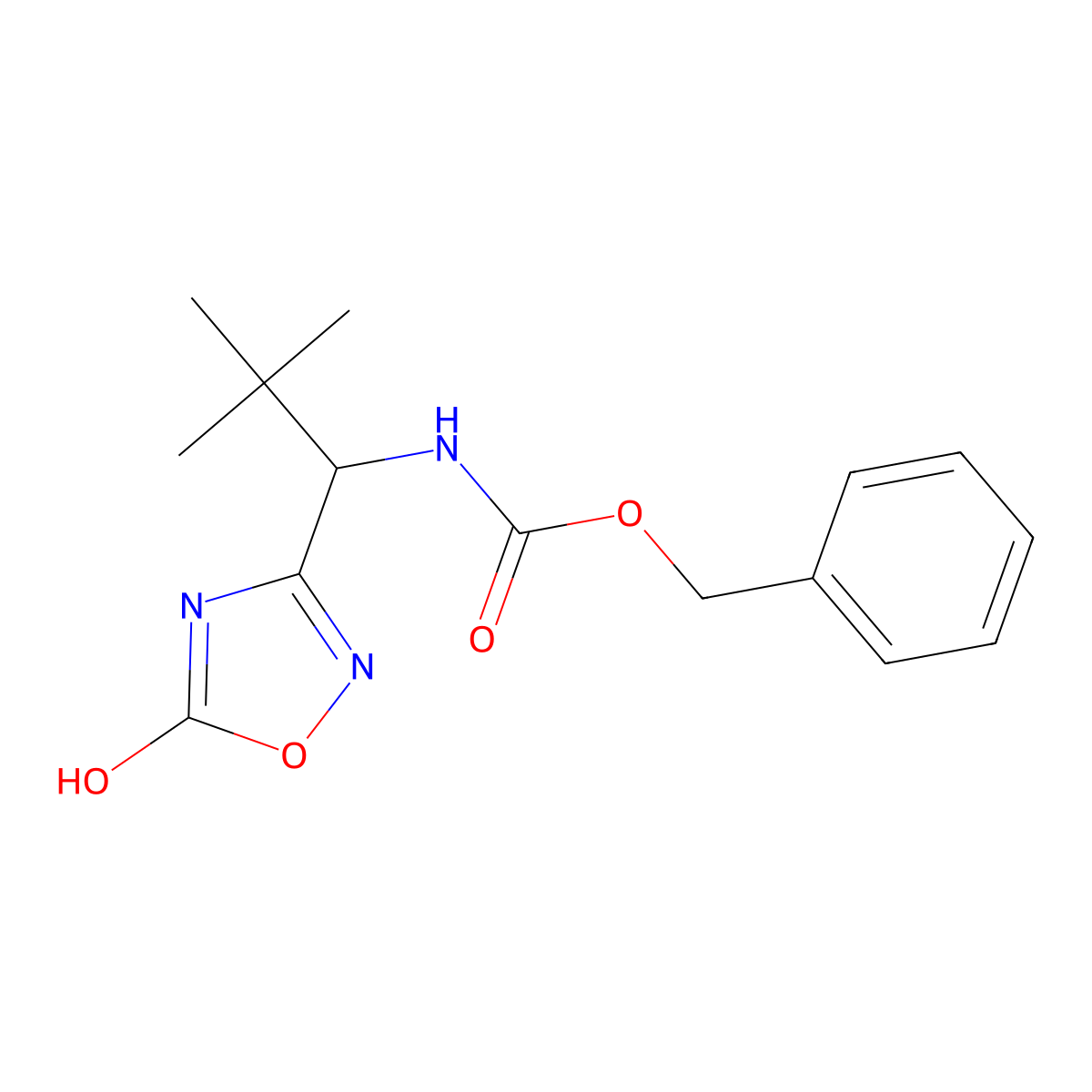 benzyl N-[1-(5-hydroxy-1,2,4-oxadiazol-3-yl)-2,2-dimethylpropyl]carbamate molecular structure, CAS 2680816-42-4