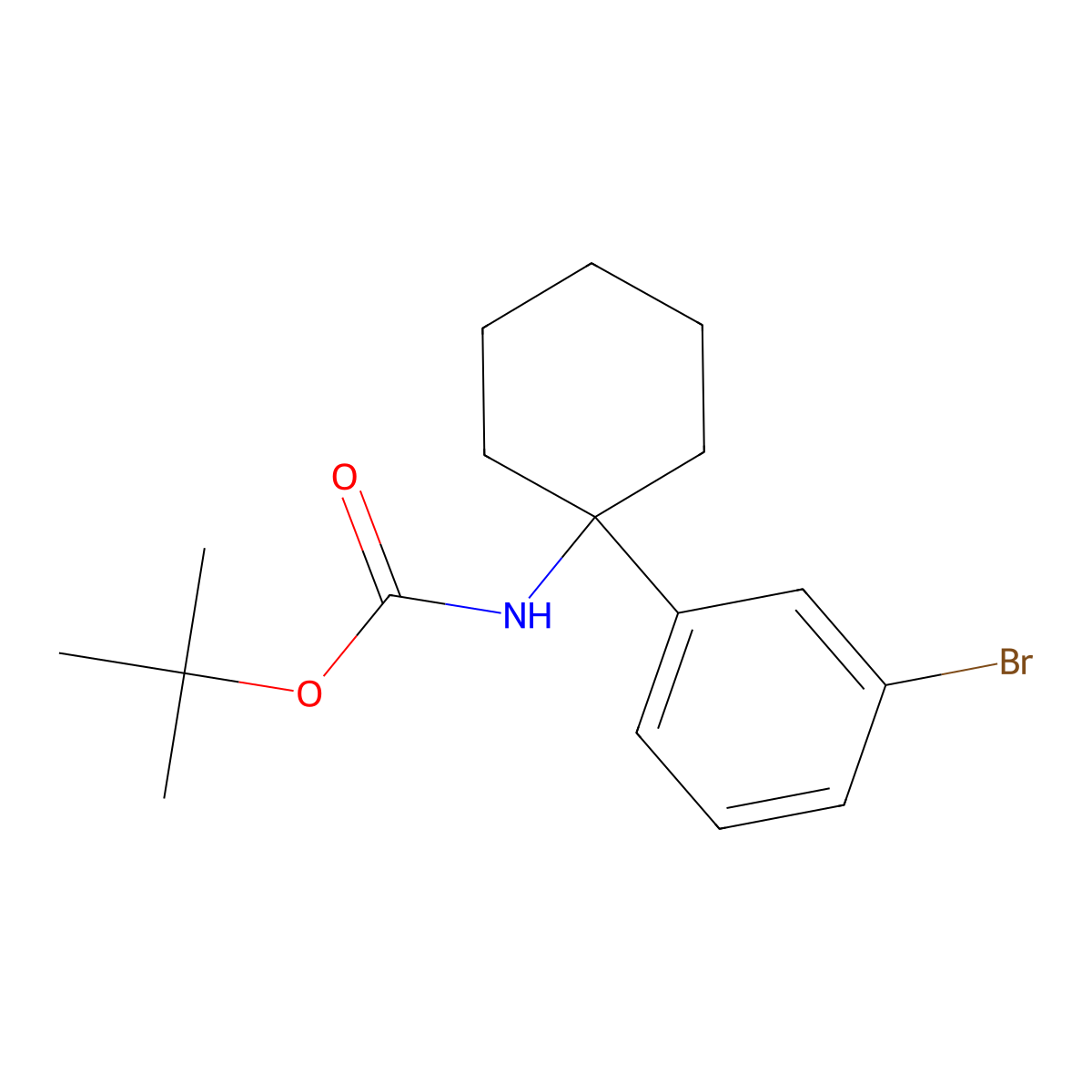 tert-butyl N-[1-(3-bromophenyl)cyclohexyl]carbamate molecular structure, CAS 2680816-46-8