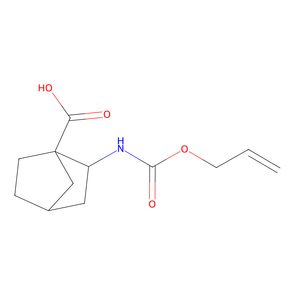 2-{[(Prop-2-en-1-yloxy)carbonyl]amino}bicyclo[2.2.1]heptane-1-carboxylic acid molecular structure, CAS 2680816-51-5