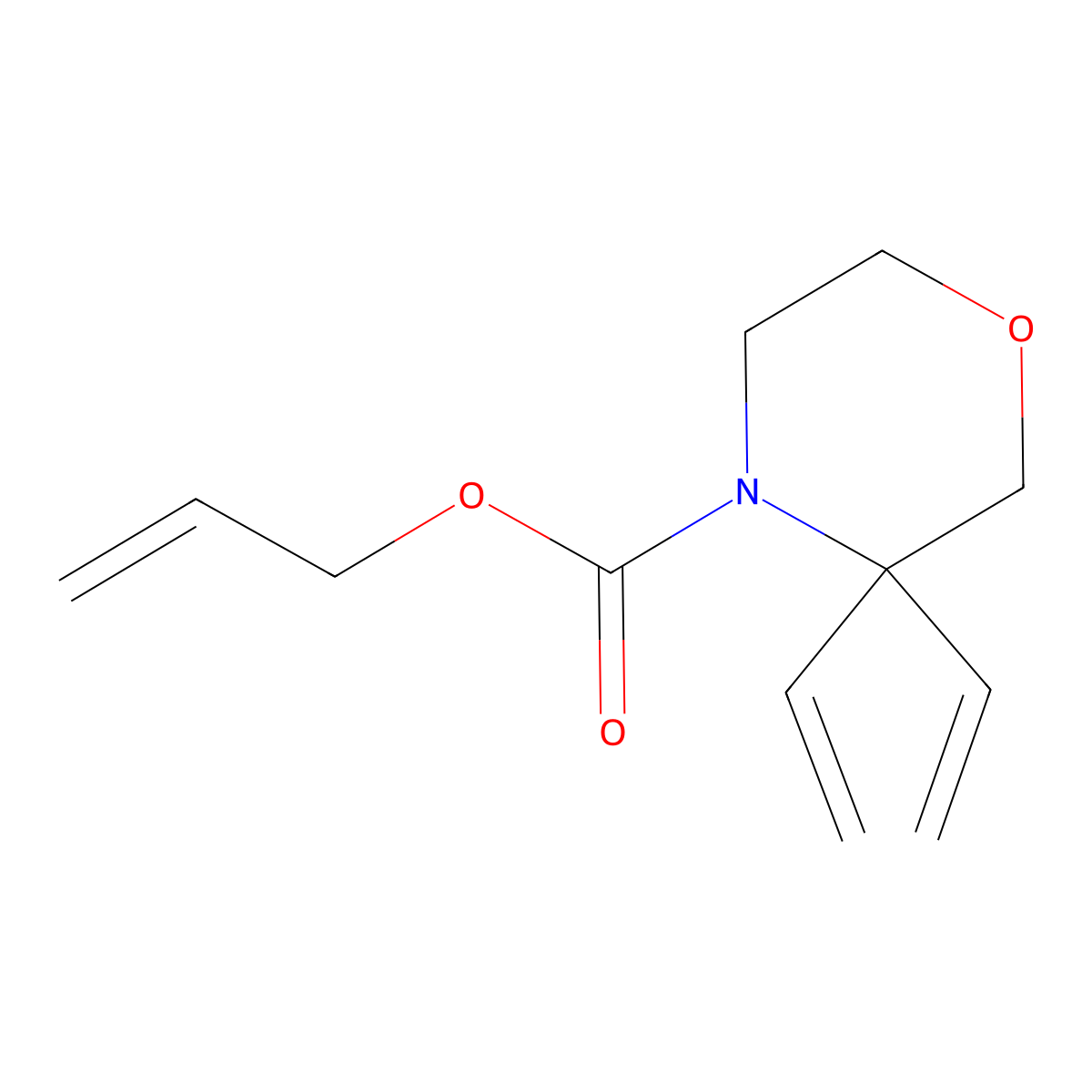 Prop-2-en-1-yl 3,3-diethenylmorpholine-4-carboxylate molecular structure, CAS 2680816-73-1