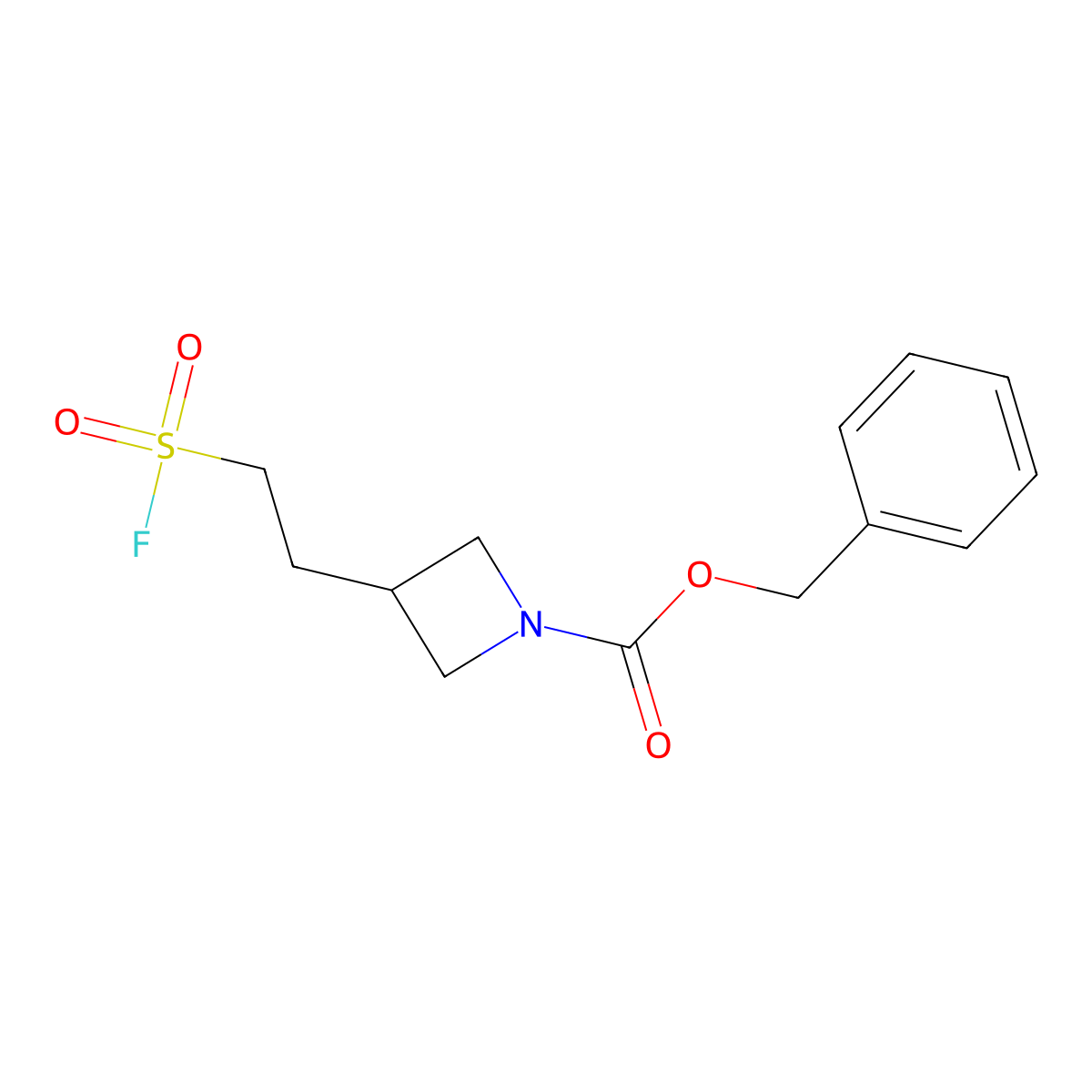 Benzyl 3-[2-(fluorosulfonyl)ethyl]azetidine-1-carboxylate molecular structure, CAS 2680816-89-9