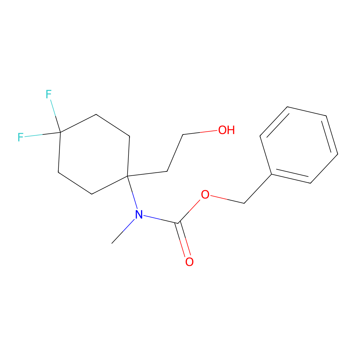 benzyl N-[4,4-difluoro-1-(2-hydroxyethyl)cyclohexyl]-N-methylcarbamate molecular structure, CAS 2680816-94-6