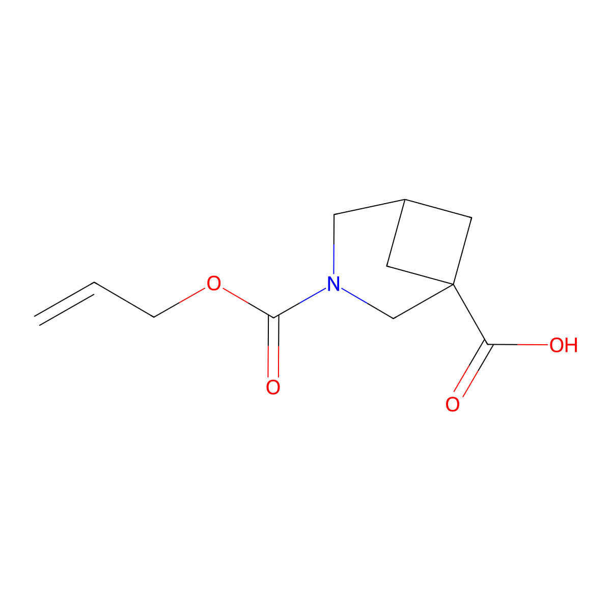 3-[(Prop-2-en-1-yloxy)carbonyl]-3-azabicyclo[3.1.1]heptane-1-carboxylic acid molecular structure, CAS 2680816-98-0