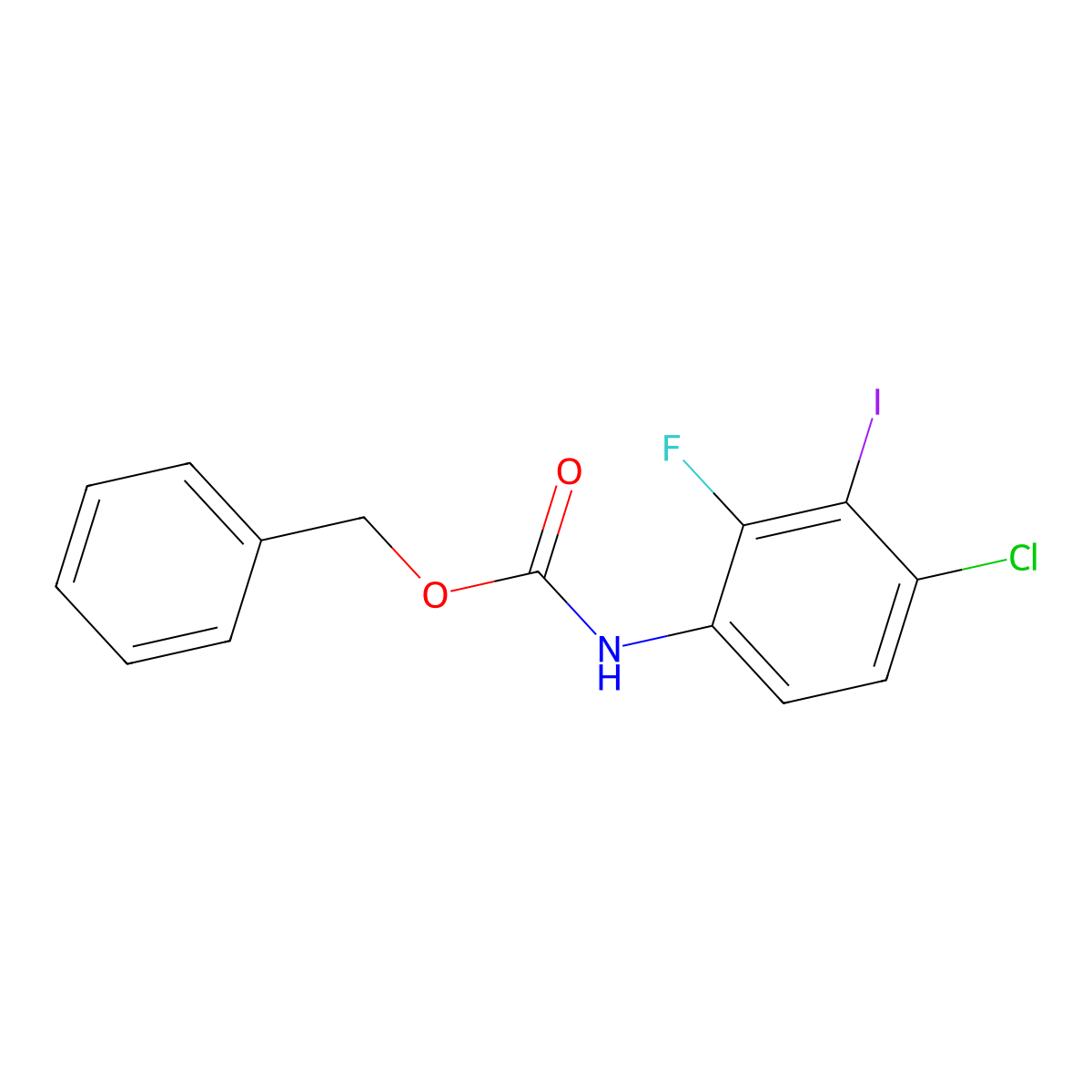 benzyl N-(4-chloro-2-fluoro-3-iodophenyl)carbamate molecular structure, CAS 2680817-03-0