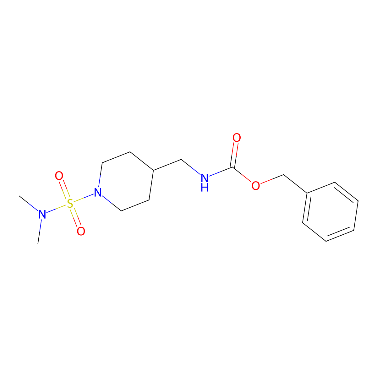 benzyl N-{[1-(dimethylsulfamoyl)piperidin-4-yl]methyl}carbamate molecular structure, CAS 2680817-04-1