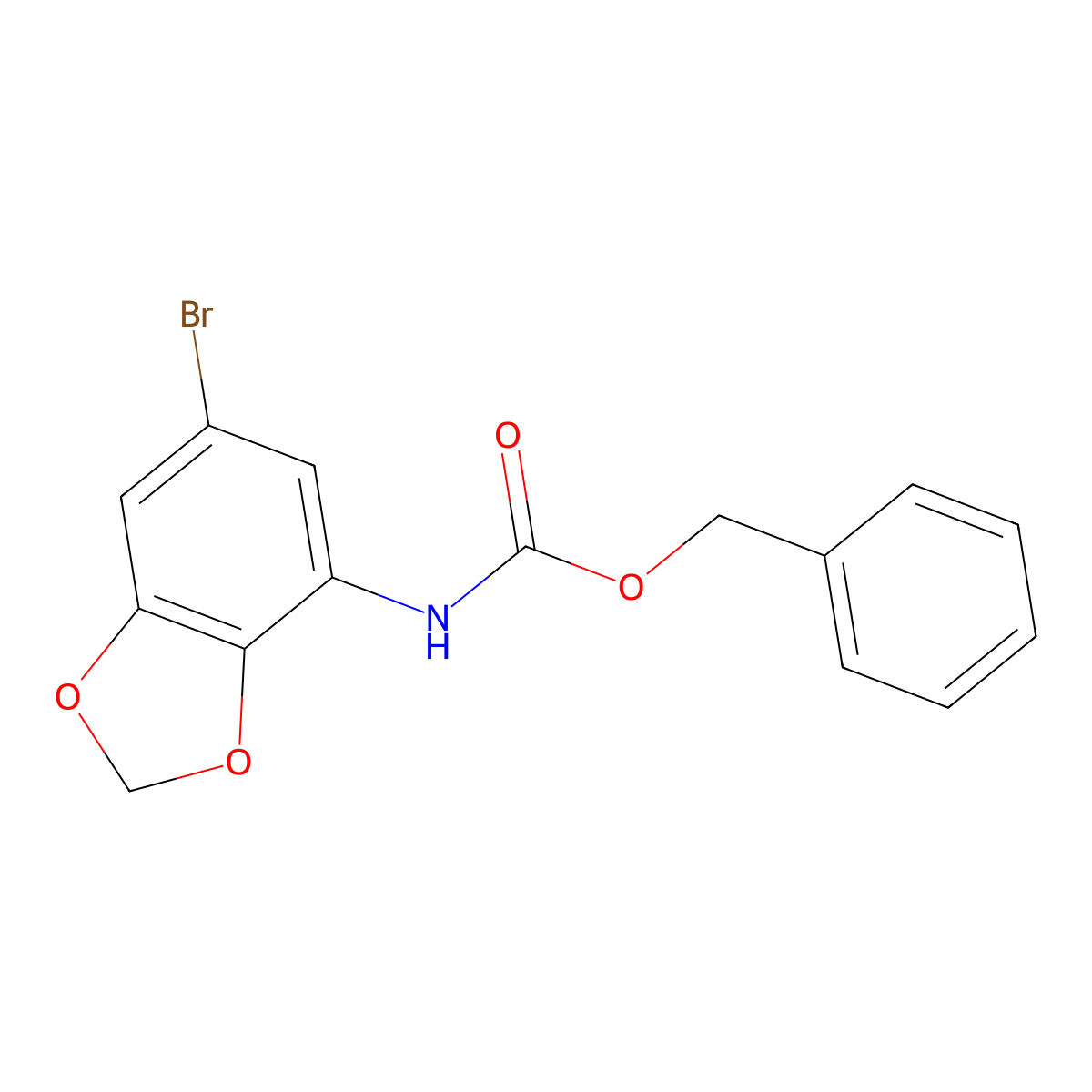 benzyl N-(6-bromo-1,3-dioxaindan-4-yl)carbamate molecular structure, CAS 2680817-07-4