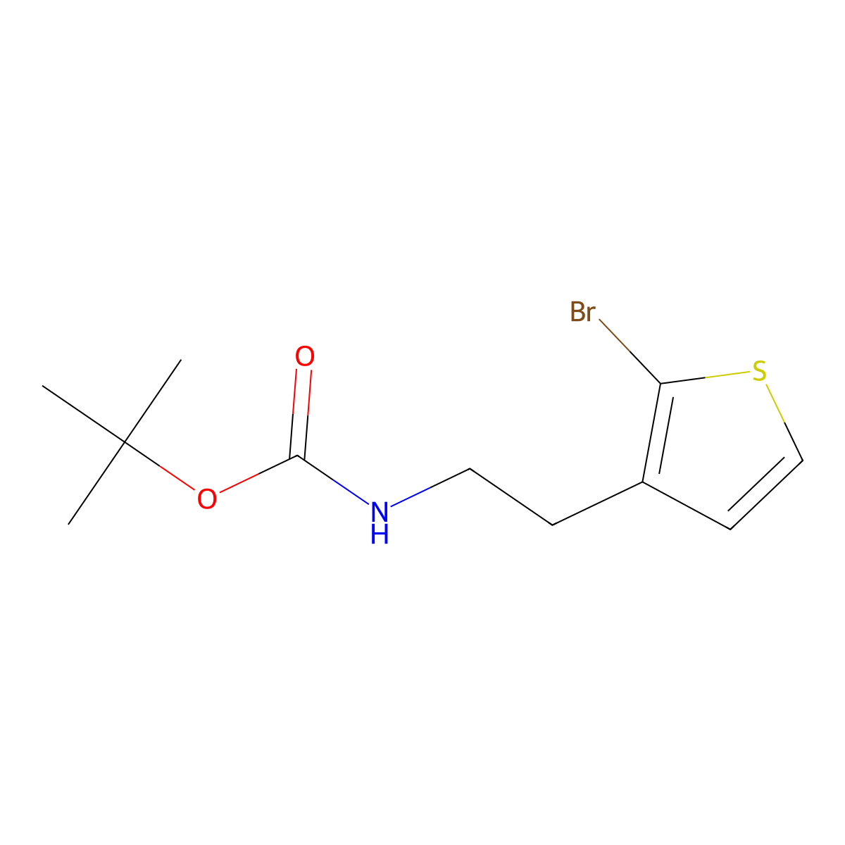 tert-butyl N-[2-(2-bromothiophen-3-yl)ethyl]carbamate molecular structure, CAS 2680817-12-1