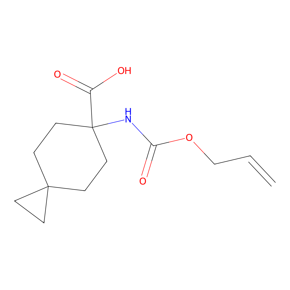 6-{[(Prop-2-en-1-yloxy)carbonyl]amino}spiro[2.5]octane-6-carboxylic acid molecular structure, CAS 2680817-17-6