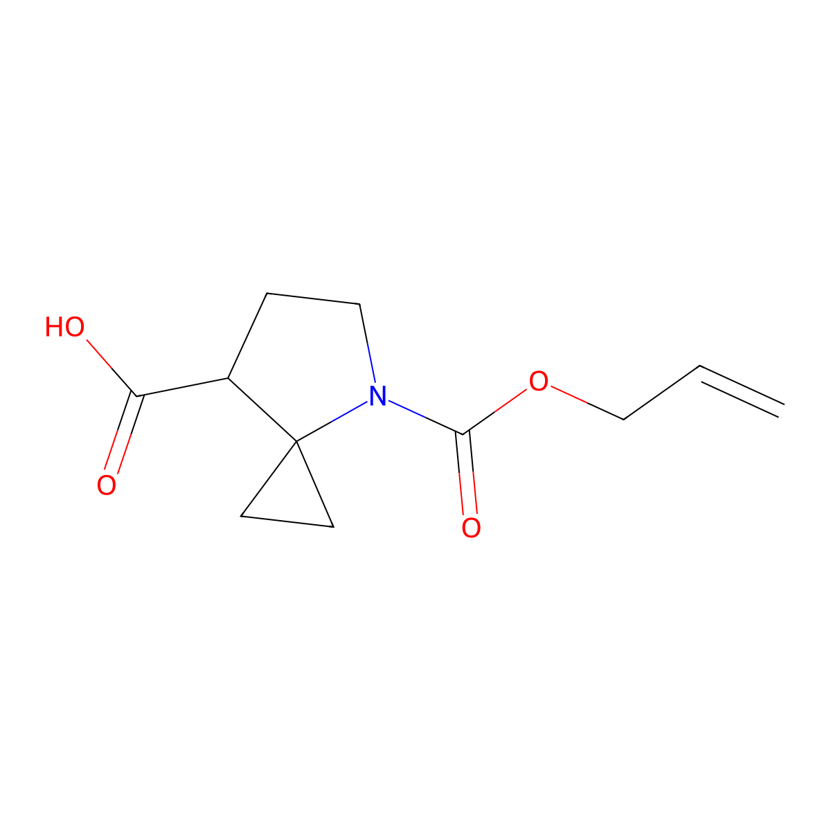 4-[(Prop-2-en-1-yloxy)carbonyl]-4-azaspiro[2.4]heptane-7-carboxylic acid molecular structure, CAS 2680817-23-4