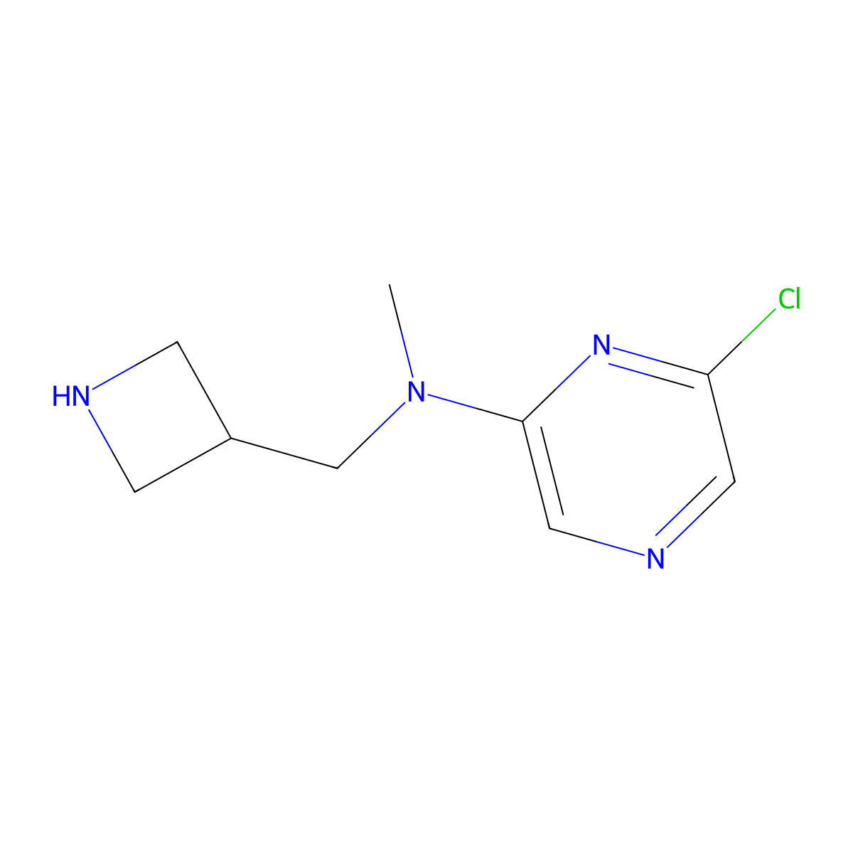N-[(azetidin-3-yl)methyl]-6-chloro-N-methylpyrazin-2-amine molecular structure, CAS 2680817-24-5