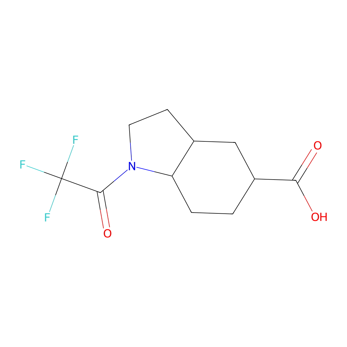 1-(2,2,2-trifluoroacetyl)-octahydro-1H-indole-5-carboxylic acid molecular structure, CAS 2680817-36-9