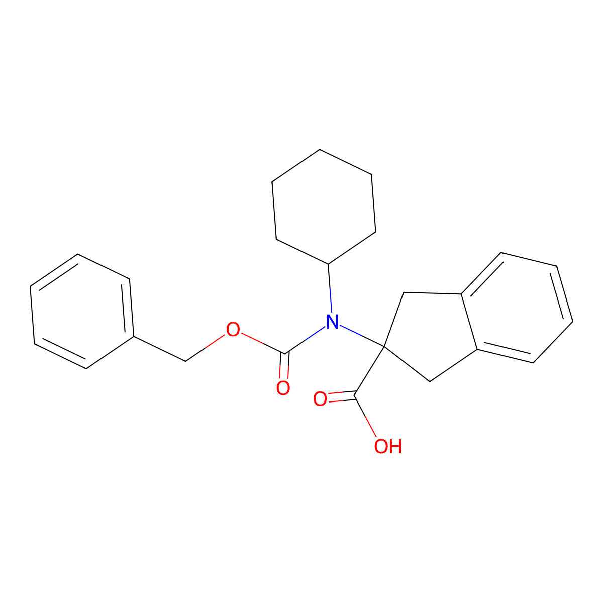 2-{[(benzyloxy)carbonyl](cyclohexyl)amino}-2,3-dihydro-1H-indene-2-carboxylic acid molecular structure, CAS 2680817-39-2