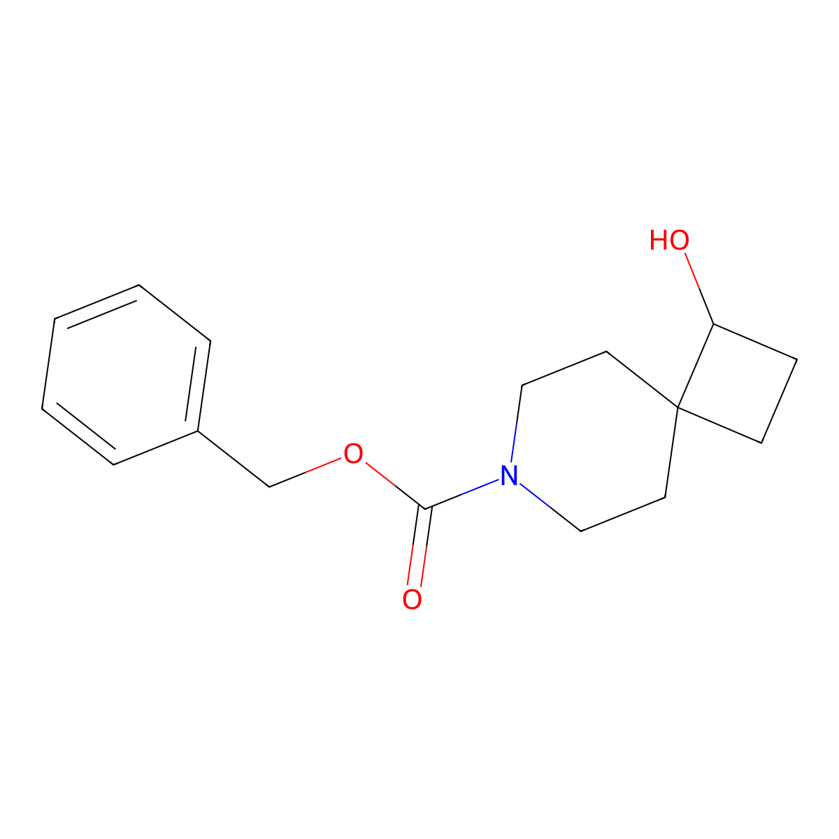 Benzyl 1-hydroxy-7-azaspiro[3.5]nonane-7-carboxylate molecular structure, CAS 2680817-51-8