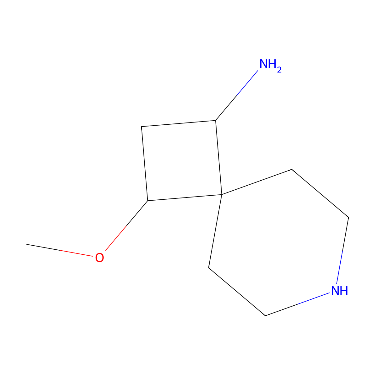 3-Methoxy-7-azaspiro[3.5]nonan-1-amine molecular structure, CAS 2680817-53-0