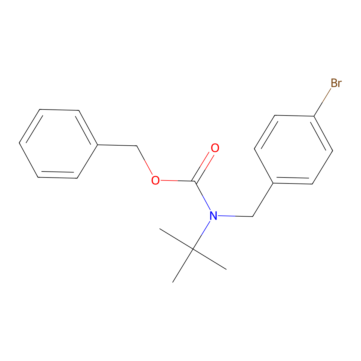 benzyl N-[(4-bromophenyl)methyl]-N-tert-butylcarbamate molecular structure, CAS 2680817-56-3
