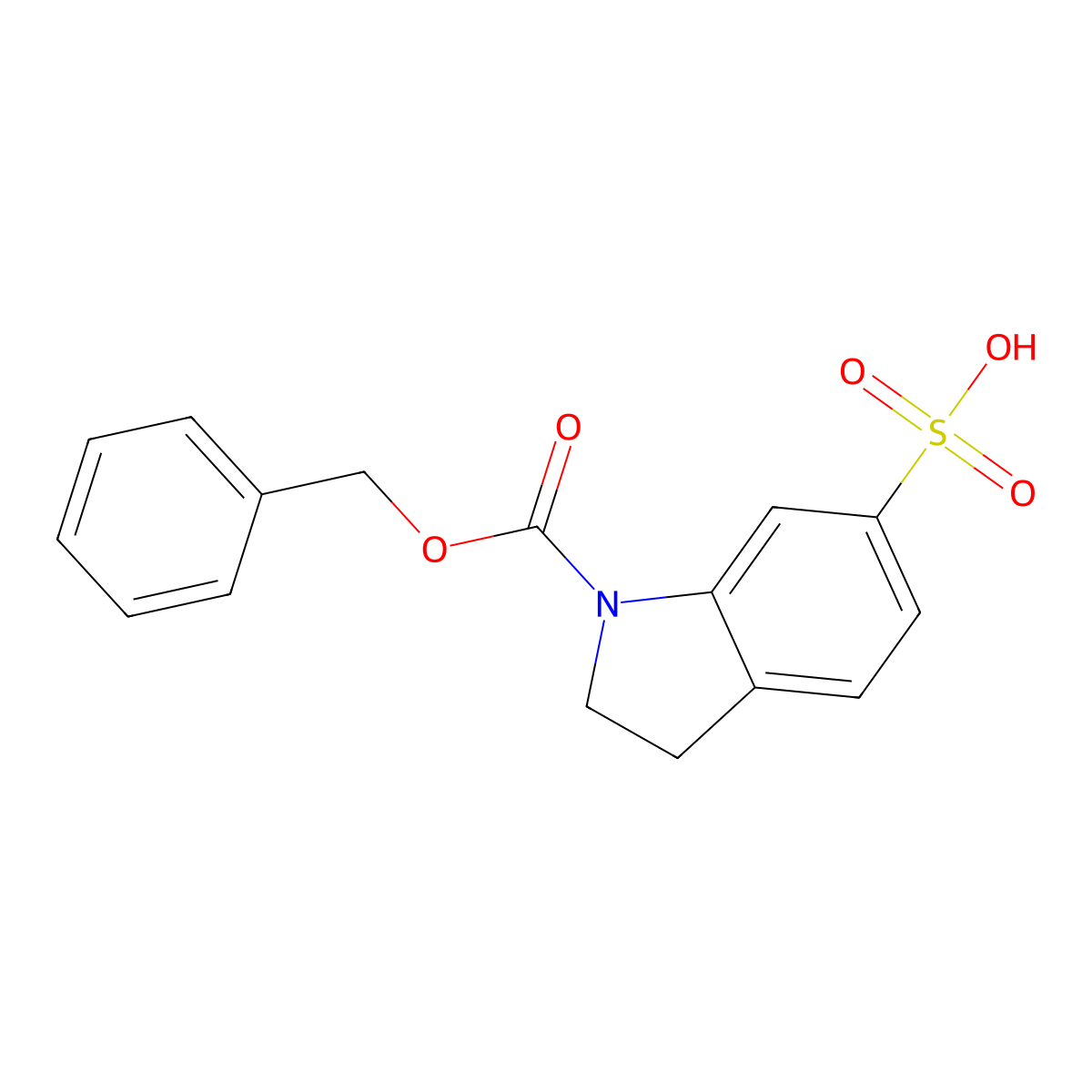1-[(benzyloxy)carbonyl]-2,3-dihydro-1H-indole-6-sulfonic acid molecular structure, CAS 2680817-65-4