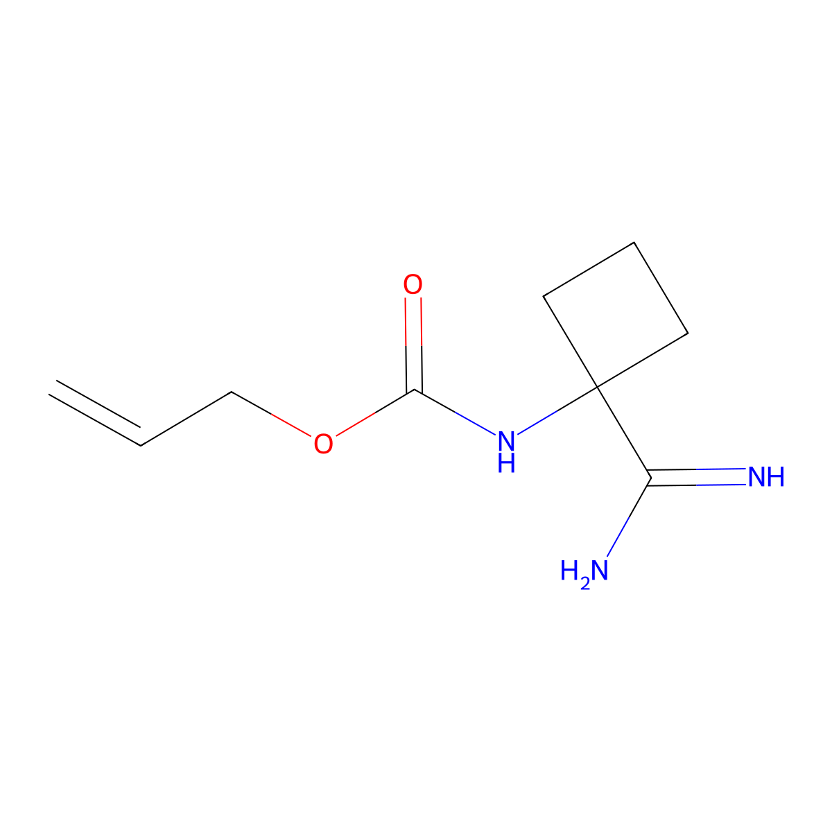 prop-2-en-1-yl N-(1-carbamimidoylcyclobutyl)carbamate molecular structure, CAS 2680817-69-8