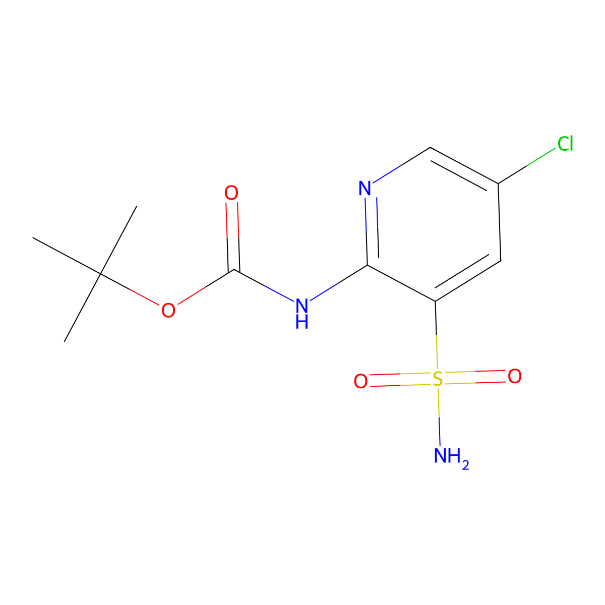 tert-butyl N-(5-chloro-3-sulfamoylpyridin-2-yl)carbamate molecular structure, CAS 2680817-73-4