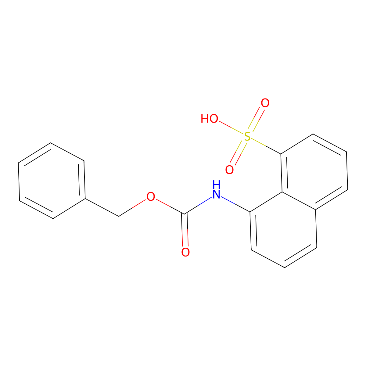 8-{[(Benzyloxy)carbonyl]amino}naphthalene-1-sulfonic acid molecular structure, CAS 2680817-90-5