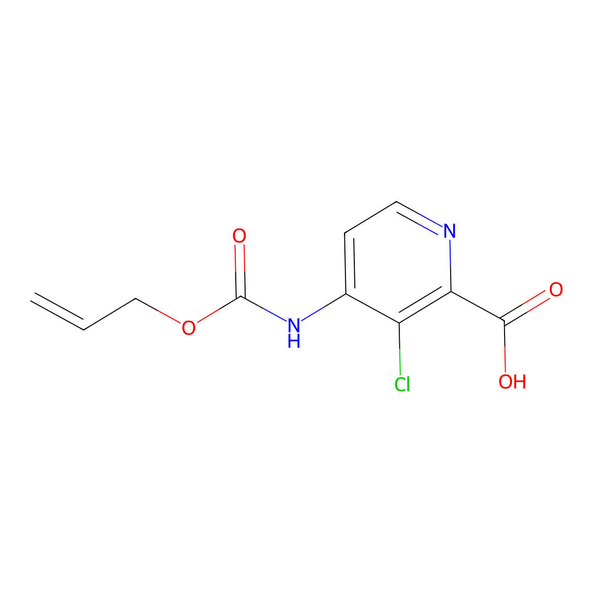 3-Chloro-4-{[(prop-2-en-1-yloxy)carbonyl]amino}pyridine-2-carboxylic acid molecular structure, CAS 2680817-97-2