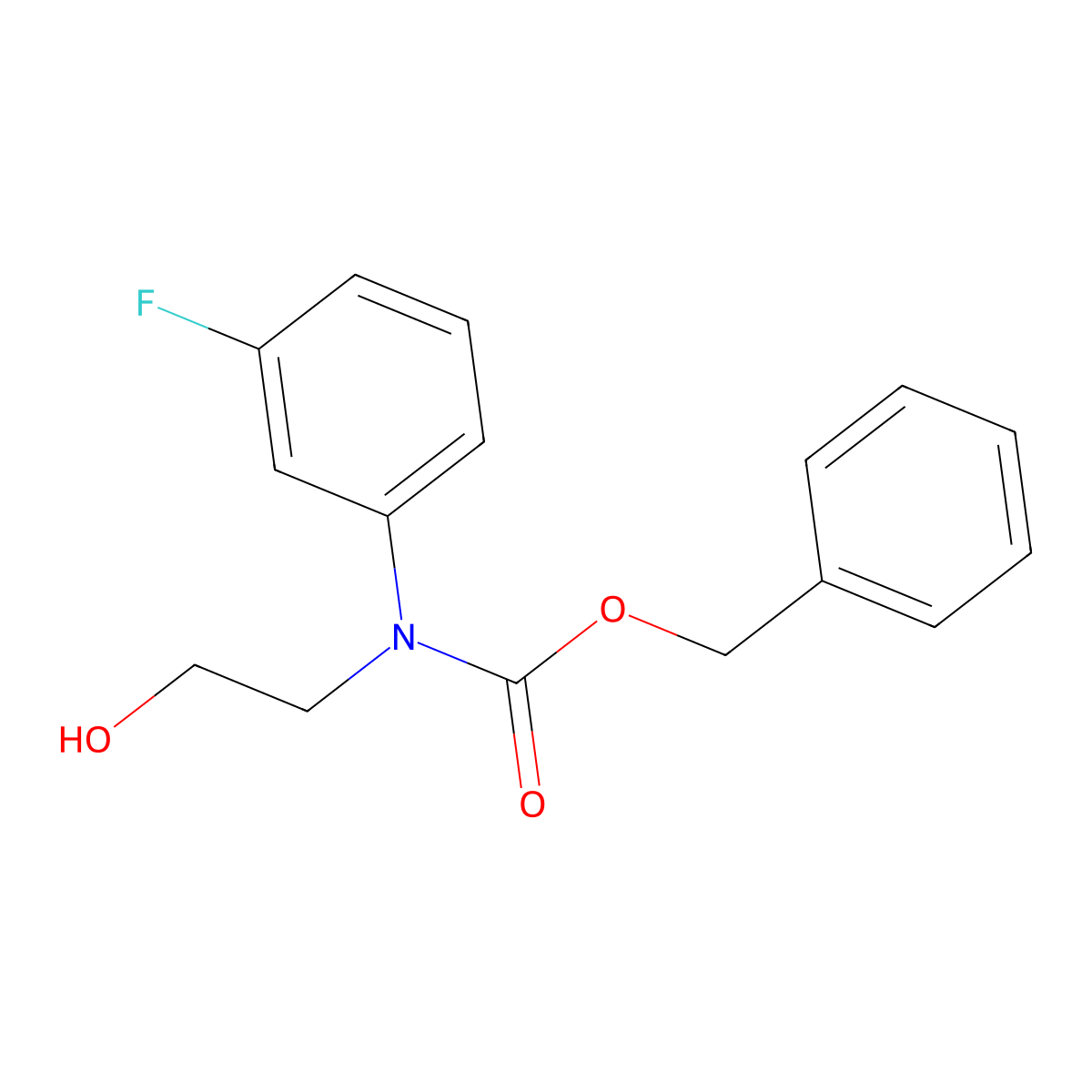 benzyl N-(3-fluorophenyl)-N-(2-hydroxyethyl)carbamate molecular structure, CAS 2680818-03-3
