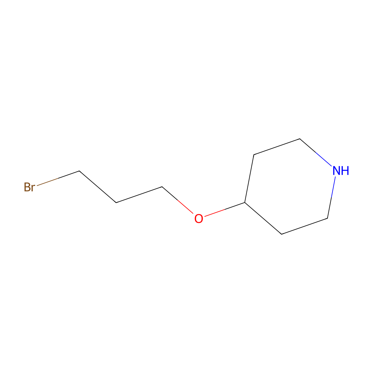 4-(3-Bromopropoxy)piperidine molecular structure, CAS 2680818-06-6