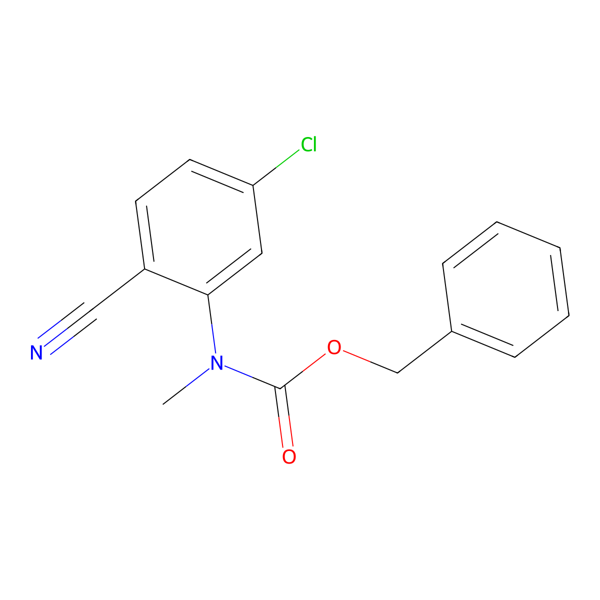 benzyl N-(5-chloro-2-cyanophenyl)-N-methylcarbamate molecular structure, CAS 2680818-08-8