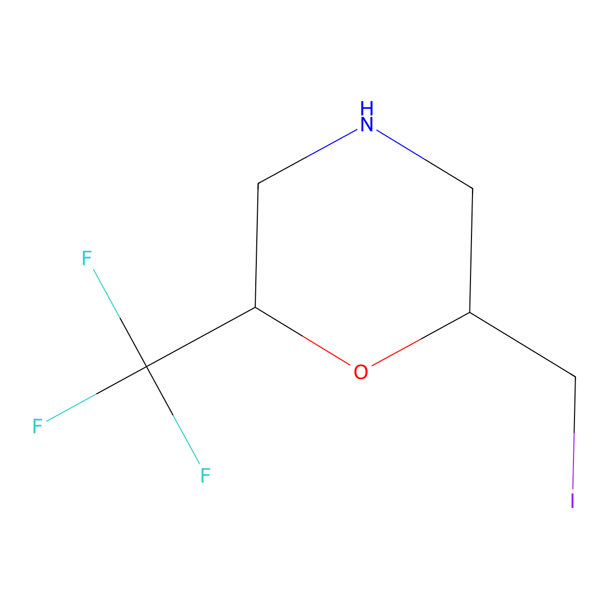 2-(Iodomethyl)-6-(trifluoromethyl)morpholine molecular structure, CAS 2680818-16-8