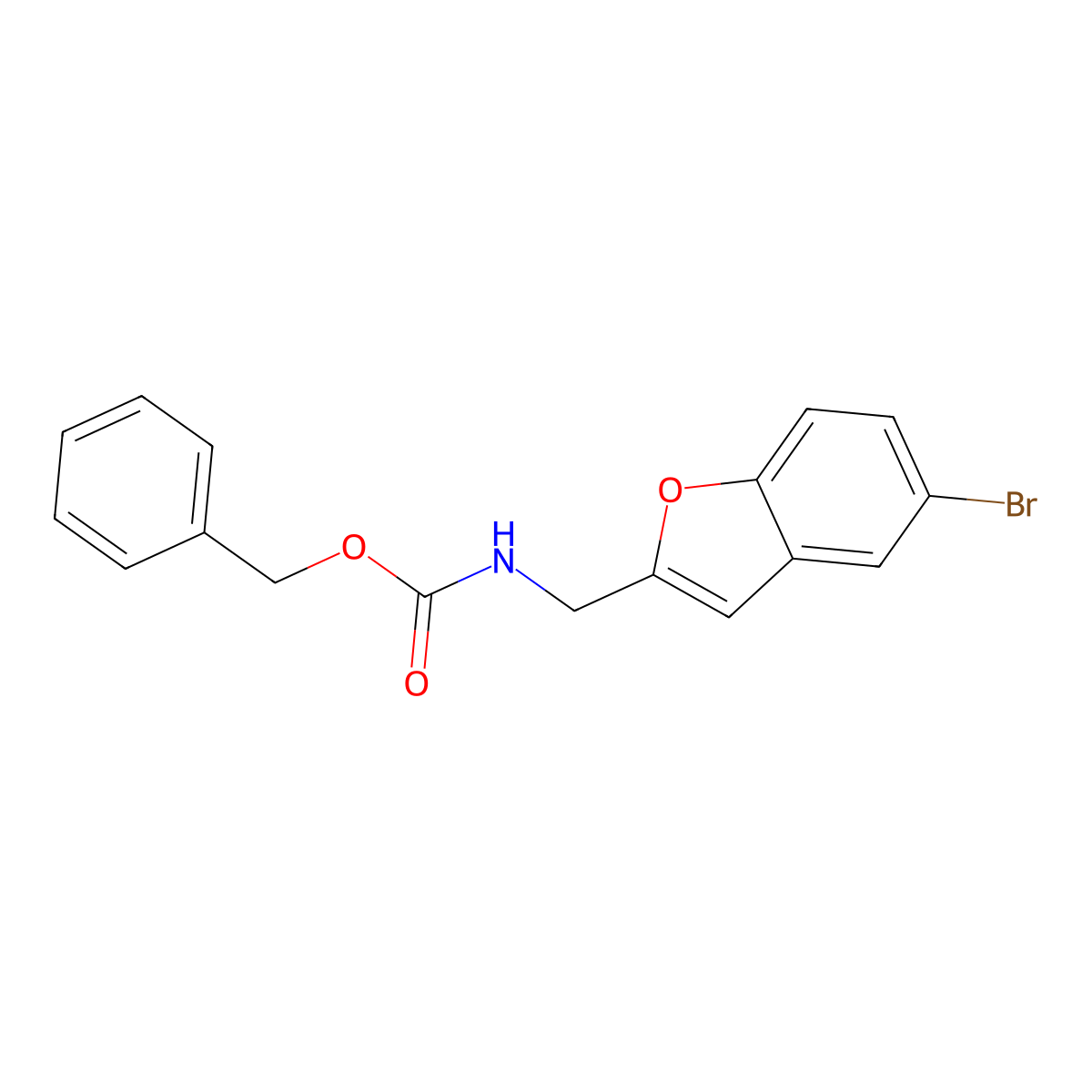 benzyl N-[(5-bromo-1-benzofuran-2-yl)methyl]carbamate molecular structure, CAS 2680818-26-0