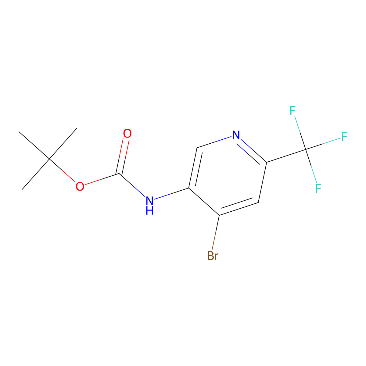 tert-butyl N-[4-bromo-6-(trifluoromethyl)pyridin-3-yl]carbamate molecular structure, CAS 2680818-36-2
