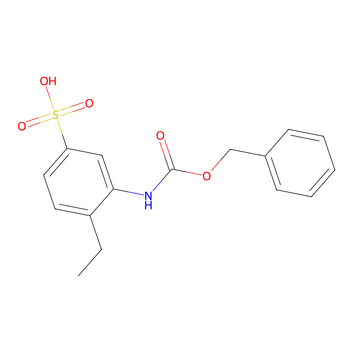 3-{[(Benzyloxy)carbonyl]amino}-4-ethylbenzene-1-sulfonic acid molecular structure, CAS 2680818-38-4