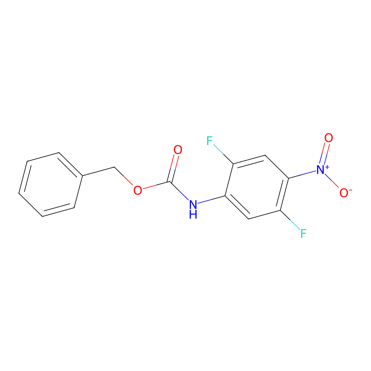 benzyl N-(2,5-difluoro-4-nitrophenyl)carbamate molecular structure, CAS 2680818-41-9