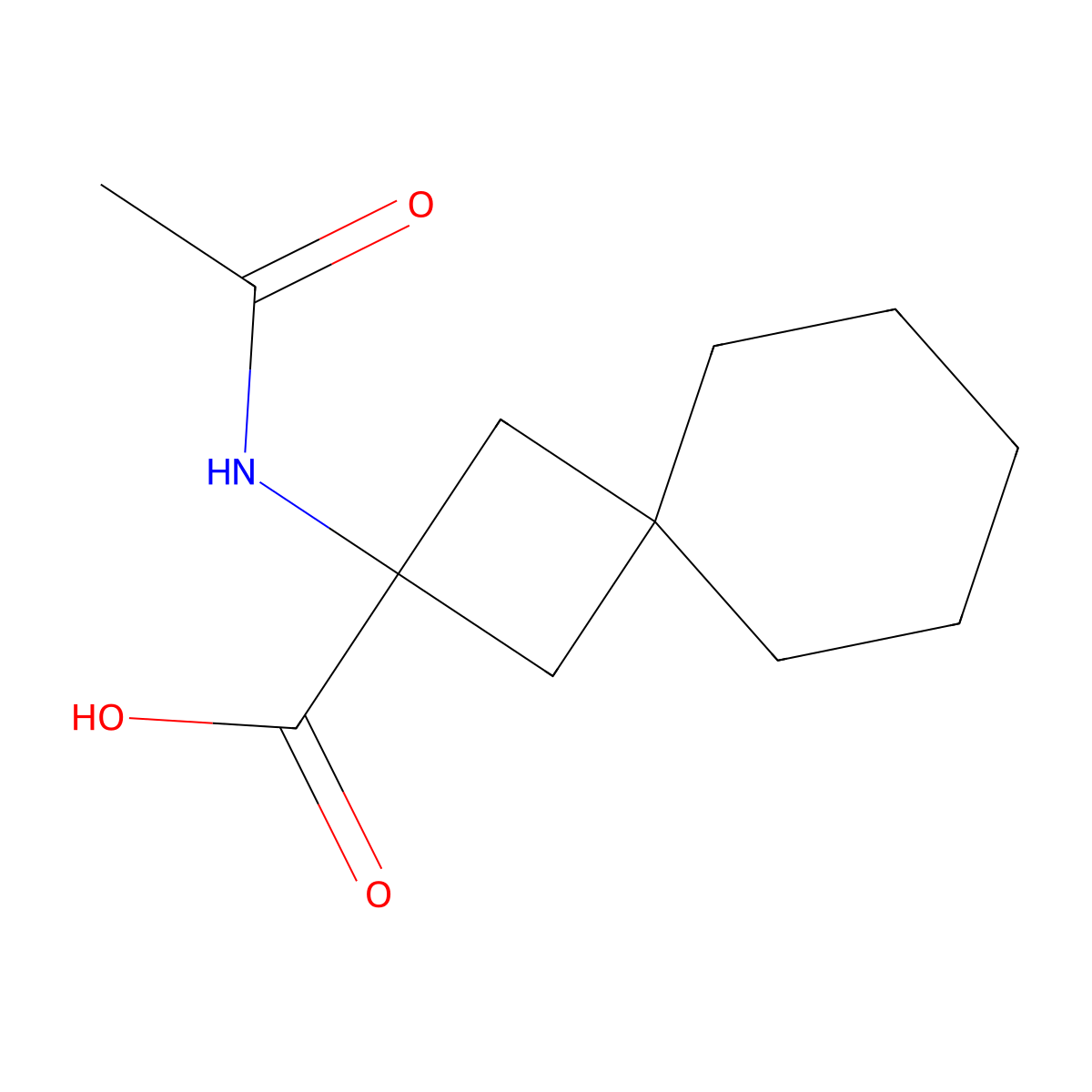 2-Acetamidospiro[3.5]nonane-2-carboxylic acid molecular structure, CAS 2680818-49-7
