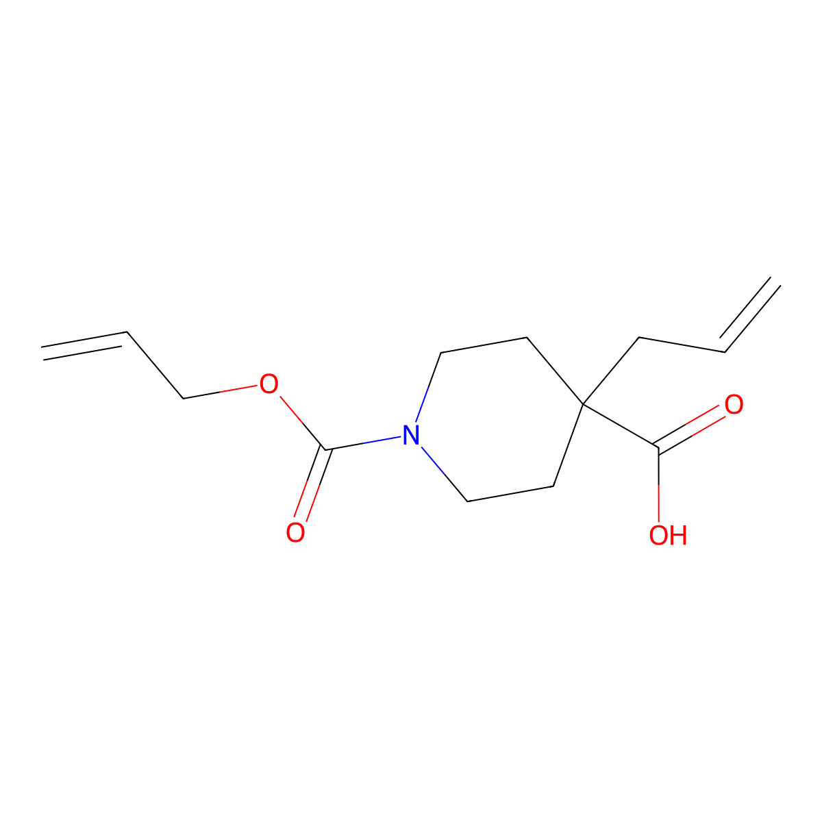 4-(Prop-2-en-1-yl)-1-[(prop-2-en-1-yloxy)carbonyl]piperidine-4-carboxylic acid molecular structure, CAS 2680818-89-5