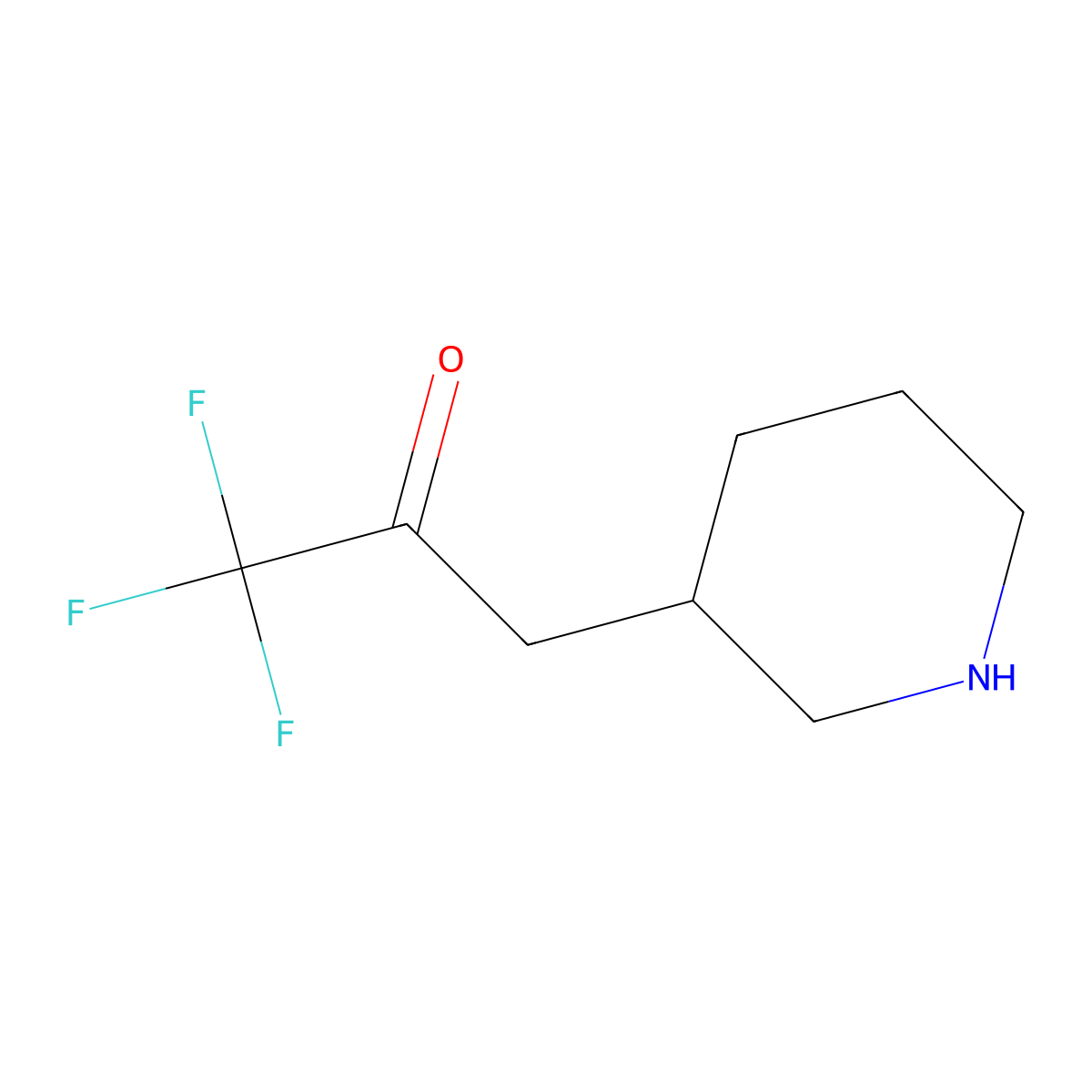 1,1,1-Trifluoro-3-(piperidin-3-yl)propan-2-one molecular structure, CAS 2680818-90-8