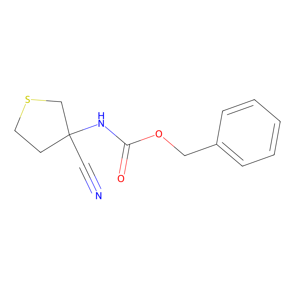benzyl N-(3-cyanothiolan-3-yl)carbamate molecular structure, CAS 2680819-13-8