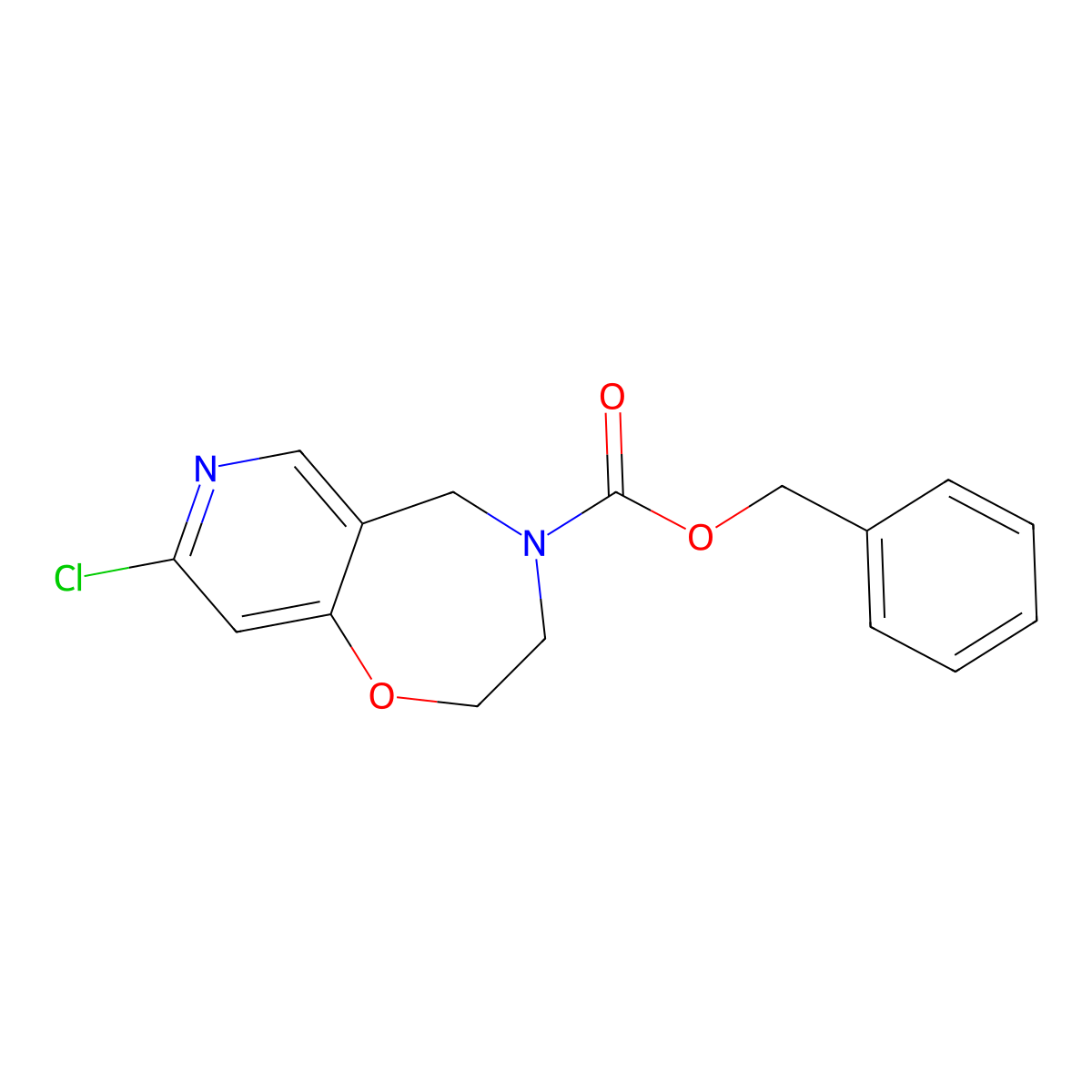 benzyl 8-chloro-2H,3H,4H,5H-pyrido[3,4-f][1,4]oxazepine-4-carboxylate molecular structure, CAS 2680819-18-3