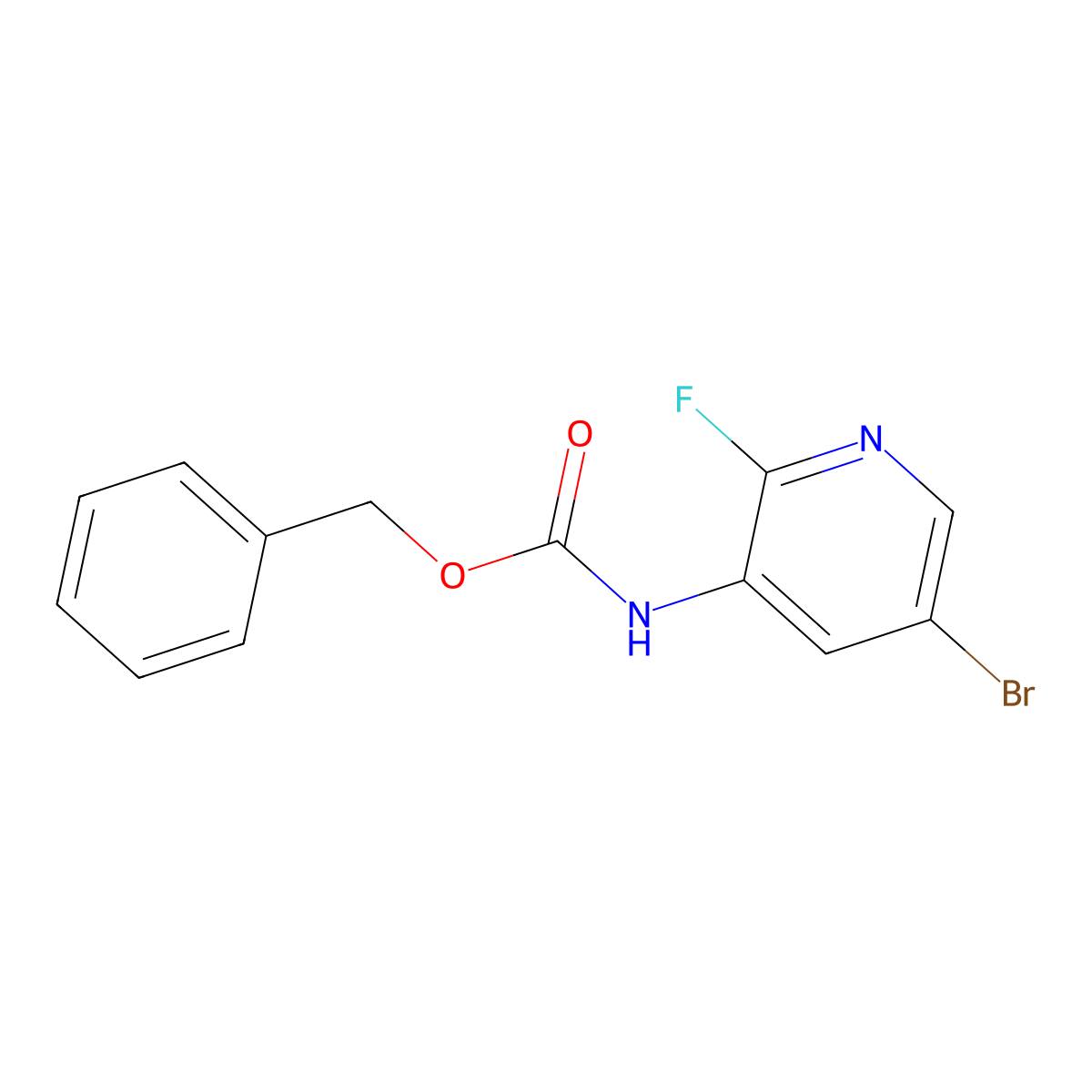 benzyl N-(5-bromo-2-fluoropyridin-3-yl)carbamate molecular structure, CAS 2680819-31-0