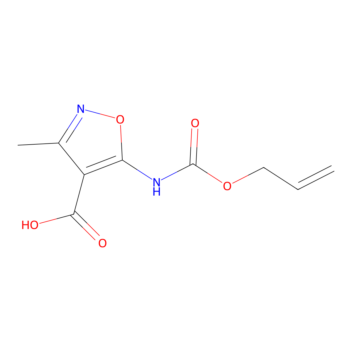 3-Methyl-5-{[(prop-2-en-1-yloxy)carbonyl]amino}-1,2-oxazole-4-carboxylic acid molecular structure, CAS 2680819-32-1