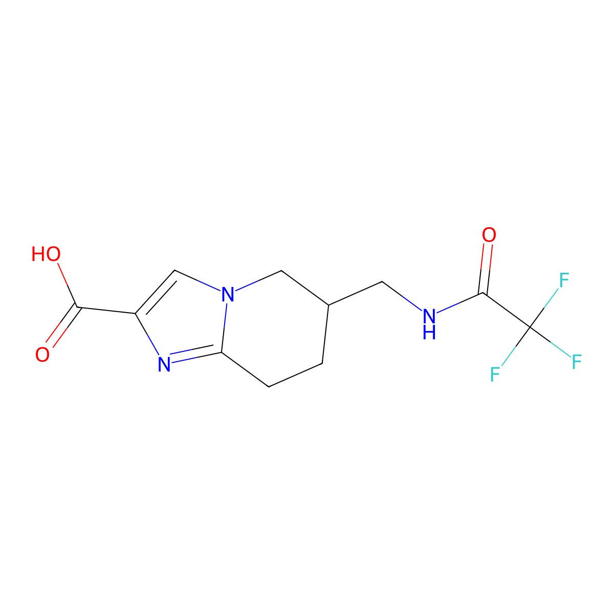6-[(2,2,2-trifluoroacetamido)methyl]-5H,6H,7H,8H-imidazo[1,2-a]pyridine-2-carboxylic acid molecular structure, CAS 2680819-37-6