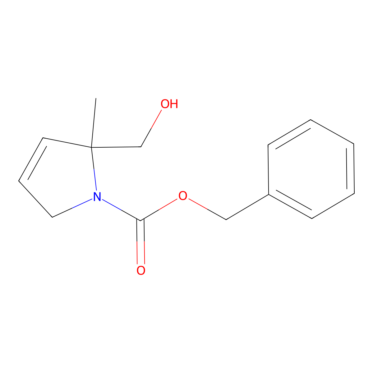 benzyl 2-(hydroxymethyl)-2-methyl-2,5-dihydro-1H-pyrrole-1-carboxylate molecular structure, CAS 2680819-40-1