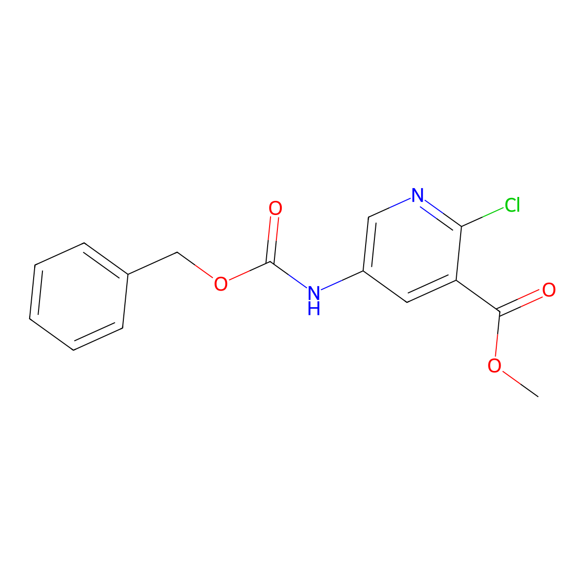 Methyl 5-{[(benzyloxy)carbonyl]amino}-2-chloropyridine-3-carboxylate molecular structure, CAS 2680819-46-7