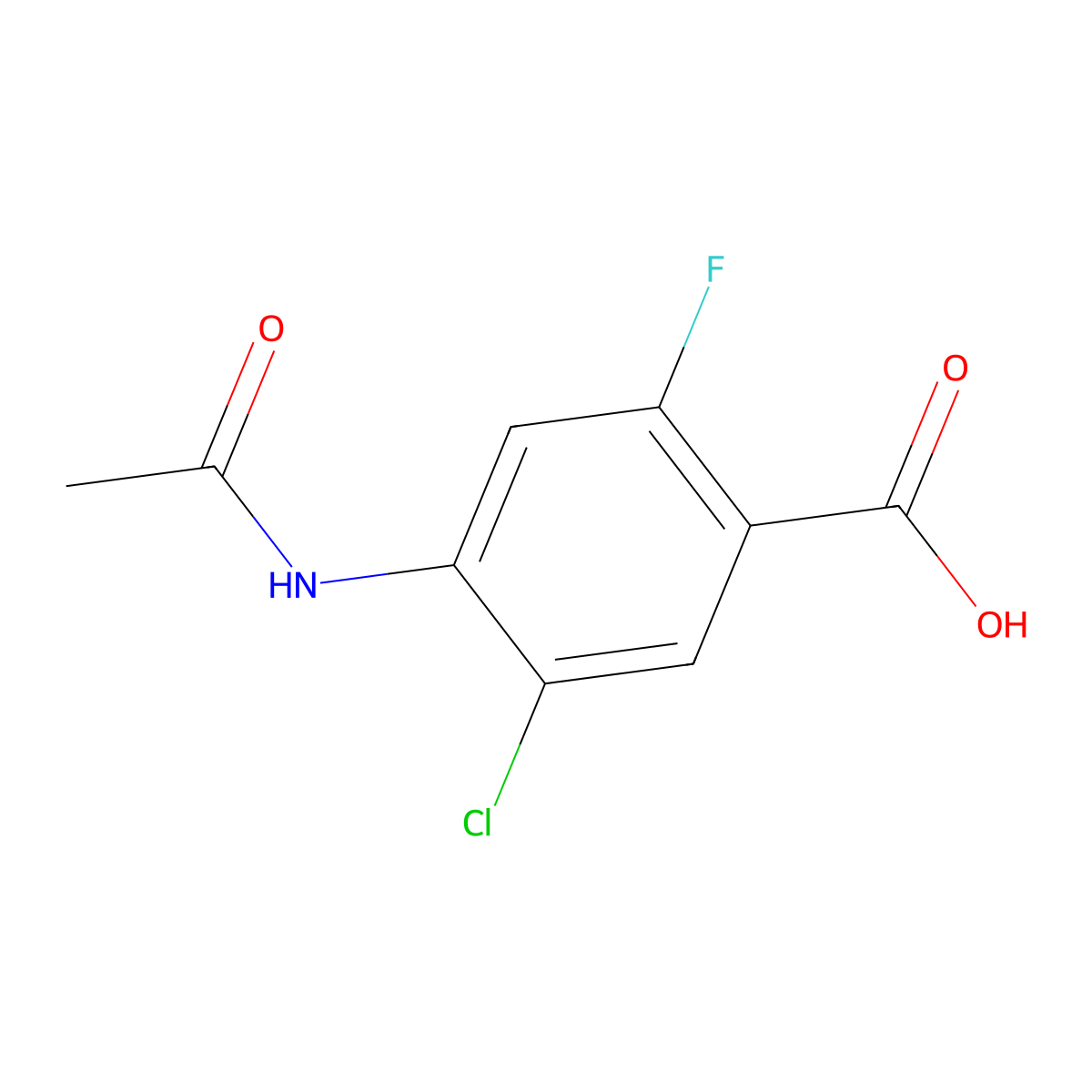 5-Chloro-4-acetamido-2-fluorobenzoic acid molecular structure, CAS 2680819-48-9