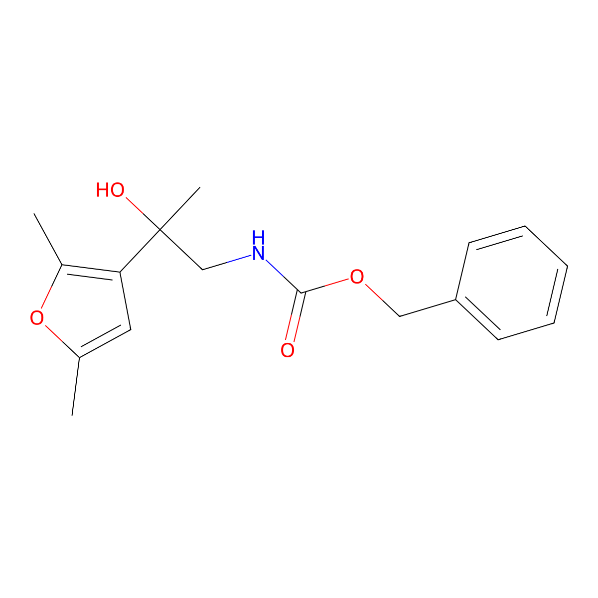 benzyl N-[2-(2,5-dimethylfuran-3-yl)-2-hydroxypropyl]carbamate molecular structure, CAS 2680819-51-4