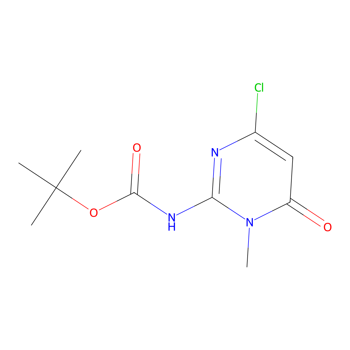 tert-butyl N-(4-chloro-1-methyl-6-oxo-1,6-dihydropyrimidin-2-yl)carbamate molecular structure, CAS 2680819-64-9