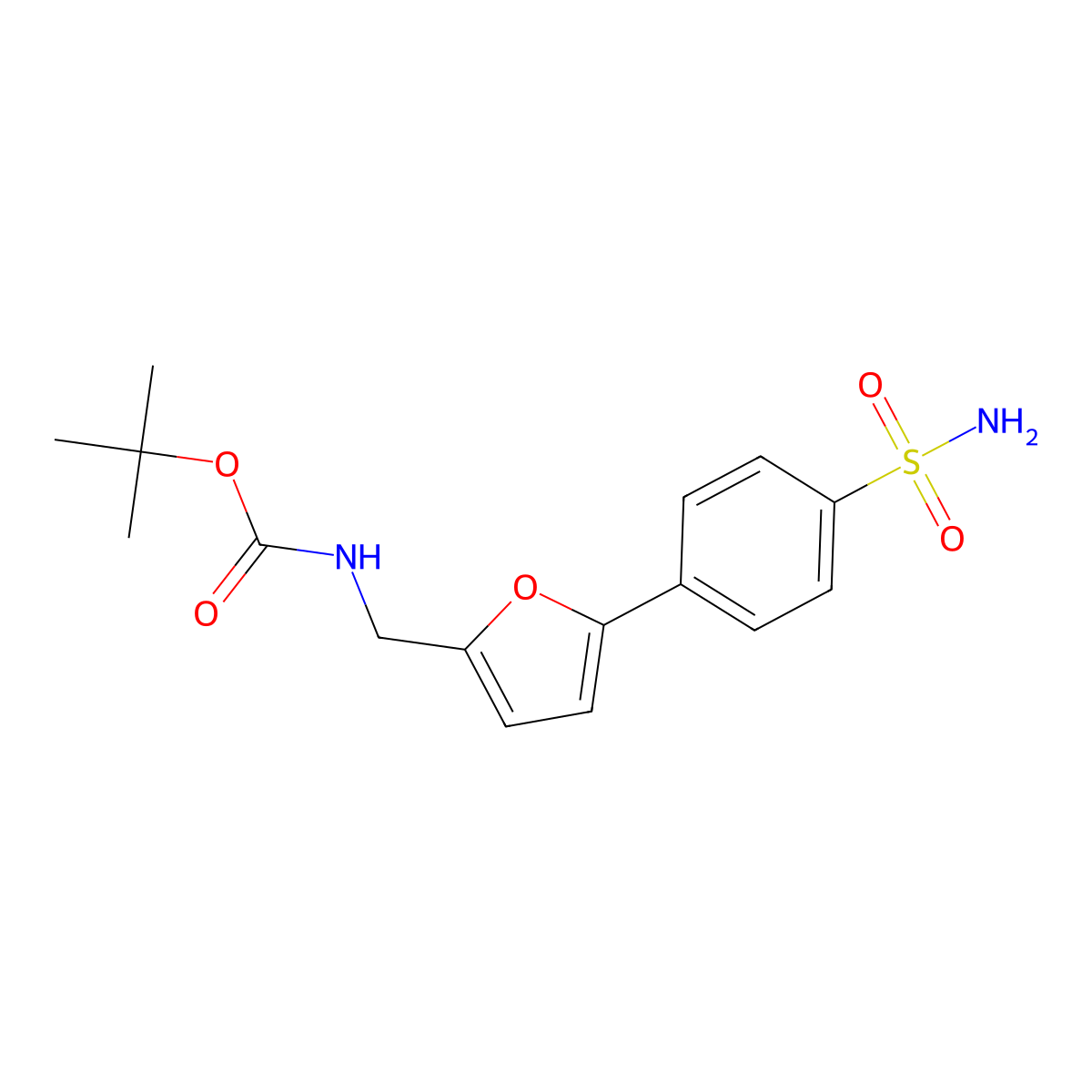 tert-butyl N-{[5-(4-sulfamoylphenyl)furan-2-yl]methyl}carbamate molecular structure, CAS 2680819-65-0