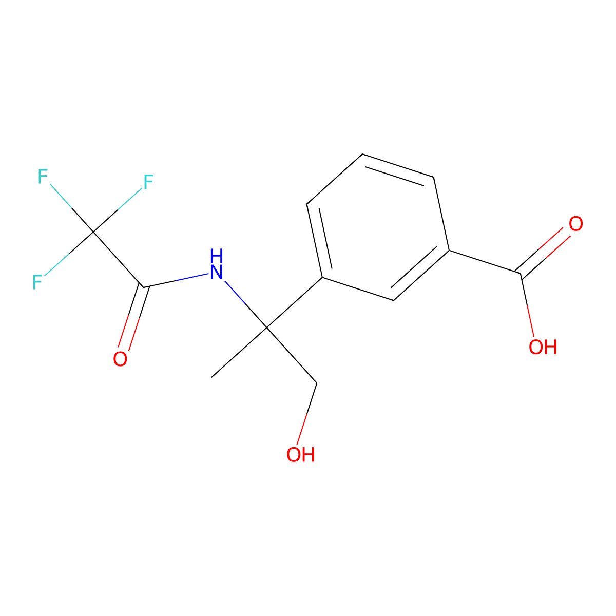 3-[1-Hydroxy-2-(2,2,2-trifluoroacetamido)propan-2-yl]benzoic acid molecular structure, CAS 2680819-75-2