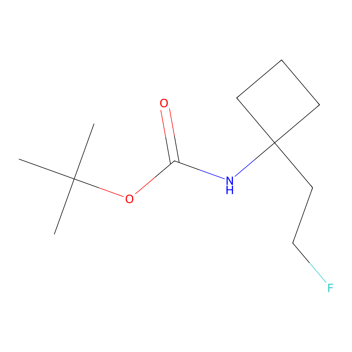 tert-butyl N-[1-(2-fluoroethyl)cyclobutyl]carbamate molecular structure, CAS 2680819-78-5
