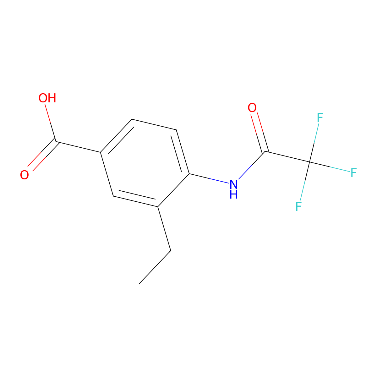3-Ethyl-4-(2,2,2-trifluoroacetamido)benzoic acid molecular structure, CAS 2680819-88-7