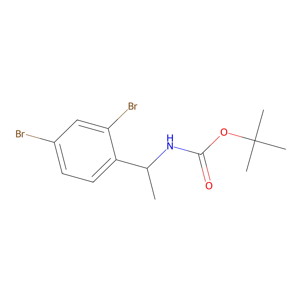 tert-butyl N-[1-(2,4-dibromophenyl)ethyl]carbamate molecular structure, CAS 2680819-93-4